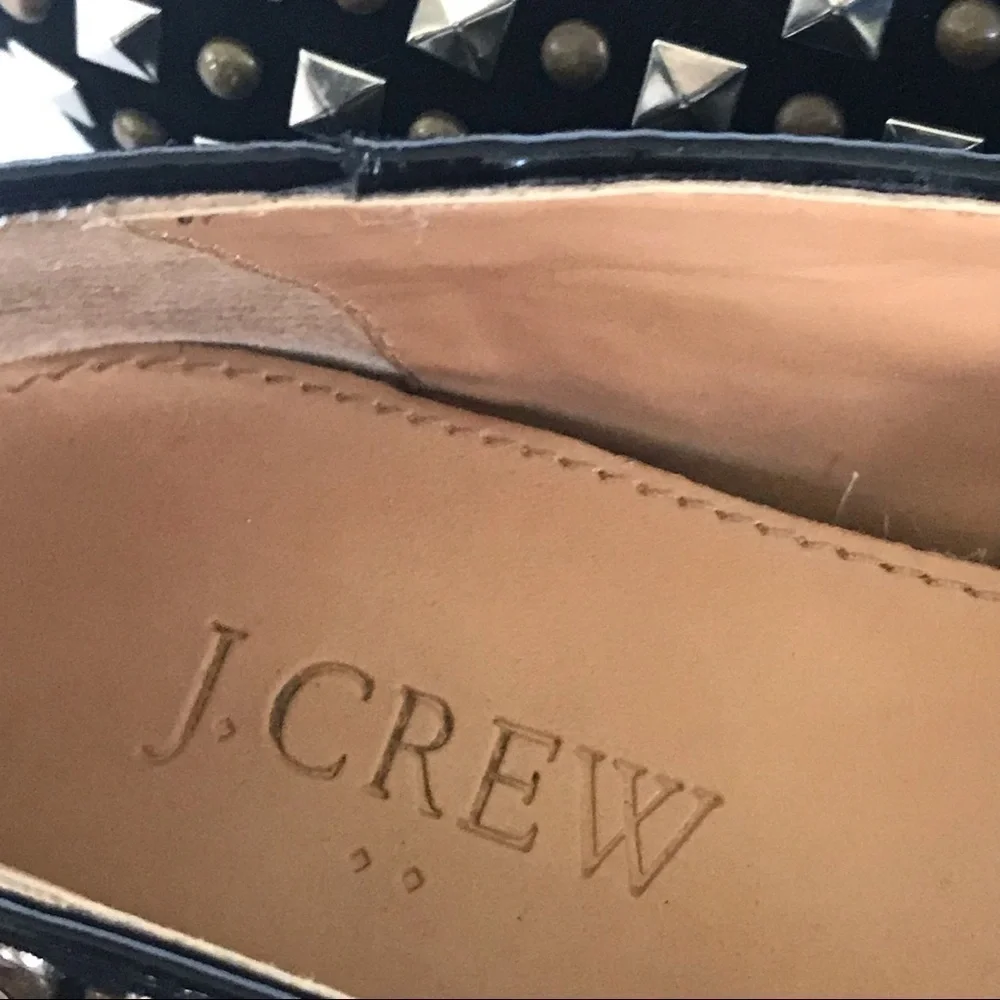 J. Crew Studded Black Suede Flats